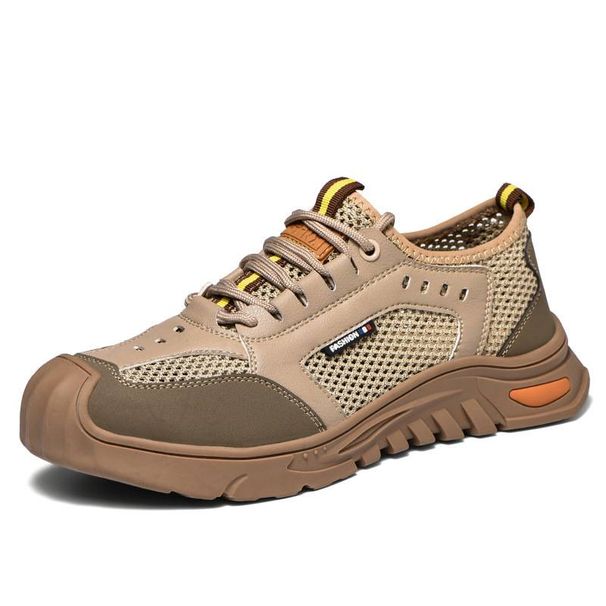 Men’s Shoes Summer Breathable Lightweight Steel Head Anti Smash Anti Puncture Deodorant Soft Old Insulation Construction Site Work Shoes_vogvips.com