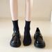 Simulated Cowhide Loafers For Men - One-piece Slip-on Business Casual Leather Shoes With Soft Sole, Lazy-style Shoes_vogvips.com