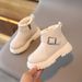 Child's Shoes Boys' Fashion Boots Girls' Soft Soled Warm Cotton Boots Buckle_vogvips.com