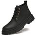 Big Yellow Boots Martin Boots Fleece Thermal Short Boots Medium Tube Large Size Boots Leather Splicing Casual Boots_vogvips.com