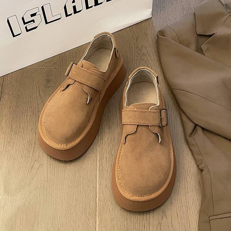 Retro Burken Women's 25 Spring New Single Shoe Thick-soled, Height-increasing Soft Sole_vogvips.com
