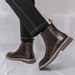 New Fashion Chelsea Boots Men's Business Black Top Leather Shoes Cover Round Toe British Style End Boots Casual Leather Boots_vogvips.com