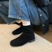 Women's Retro Suede Chunky Boots - Winter Stretch Ankle Boots With Back Zipper | Plush Lined | Slip-Resistant Thick Sole | Fashion Chelsea Boots_vogvips.com