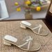 Chunky-heeled -style Versatile For Women, 2026 New Summer Vintage Bow Transparent Mid-heel Slide Sandals_vogvips.com