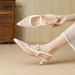 Qianluhui Artistic Country Style Hollow Woven Women's Shoes With Thin Heel, Pointed Toe, Forest-Inspired Niche Design,_vogvips.com