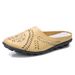 Size 35 To 46 Spring And Autumn New Low Cut Flat Bottom Hollow Bean Women's Single Shoes Large Half Slippers_vogvips.com