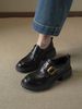 Leather Loafers Women's Velvet Thick Heel Platform Small Leather Shoes Single Shoes_vogvips.com