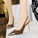 373-19 Wind Heels Women's High Thin Heels, Shallow Mouth Metal Pointed Hollow Back Strap Single Shoes_vogvips.com