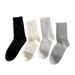 Spring And Summer Thin Socks Women's Hollow Four Leaf Clover Trendy Mid Tube Women's Socks Cream White Mesh Boneless Pure Cotton Pile Socks_vogvips.com