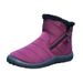 2024 New Women's Mid-Calf Thick Plush Waterproof Non-Slip Indoor And Outdoor Side Zipper Cotton Boots Size 46_vogvips.com