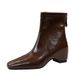 2323-2 Vintage British Style Square-Toe Fashion Versatile Women's Ankle With Back Zipper And Internal Height Increase_vogvips.com