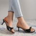plus Size Women's Square Toe Fashion Sandals High Heeled Stiletto Bow Decoration Solid Color_vogvips.com