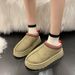 Women's Winter Snow Boots 2025 Faux Fur Lined Platform Flat Sole Slip On Ankle Boots_vogvips.com