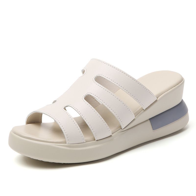 Fashionable Women's Large-size Thick-soled Peep-toe Sandals For Outdoor Wear, New Foreign Trade Platform Shoes In Solid_vogvips.com