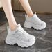 Korean-style New Dad Sneakers For Women 2025 Spring/autumn Student Running Sports Thick-soled Height-increasing Casual_vogvips.com
