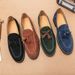 2025 Loafers Men Korean Style Trendy British Tassel Men's Suede Nubuck Moccasins Slip-On Small Leather Shoes_vogvips.com