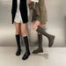Brown Martin 2025 New Women's Spring And Autumn Single Slim Chimney White Long Boots For Women_vogvips.com