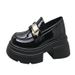 Black British Style Women's Leather Shoes 2025 Spring Autumn New Mary Jane Slip-On Loafers Fashion Versatile Round Toe_vogvips.com