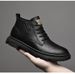 Martin Boots Men's Cotton Boots Men's High-top Warm Retro Tooling Shoes Men's Leather Shoes_vogvips.com