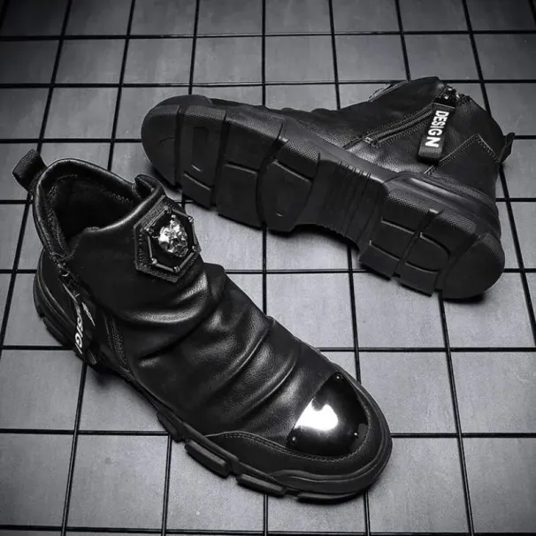 New Black Gold Madman Lion Mascue Mens Casual Absorb Youth Soft Shoes Of High Quality B5_vogvips.com