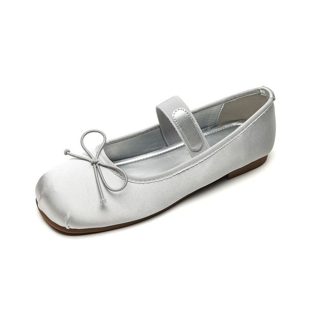 Flat Single Shoes Women's Shallow Mouth Word With Mary Jane Shoes Cute Bow Ballet Shoes_vogvips.com