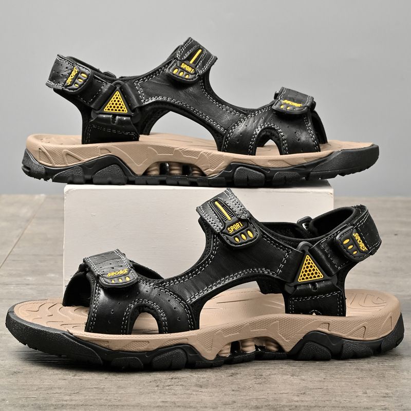 Large Sandals Men In Summer, Suitable For Outdoor Driving, Men's Sports And Leisure, Rubber Soft Soled Beach Shoes_vogvips.com