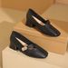 French Style Square Toe Shallow Mouth Single Shoe For Women 2025 New Spring And Autumn Metal Buckle Strap Small Leather_vogvips.com