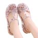 New Printed Jelly Beach Hole Shoes Garden Thick Sole Flat Nurse Closed Toe Women Sandals_vogvips.com