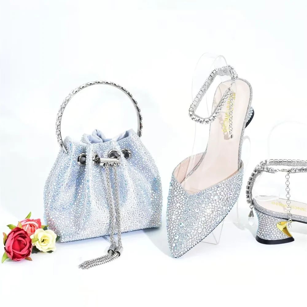 Fashion pointy hot diamond after the empty diamond chain with hot diamond handbag set matching_vogvips.com
