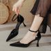 Women's 2025 Large Size 41-42 Pointed Toe High-heeled Stiletto French Hollow Single Shoes, Nude Sandals_vogvips.com