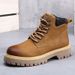 British Style Yellow Martin For Men, Autumn And Thickened Cotton Winter Boots, Genuine Leather Versatile Thick Sole_vogvips.com