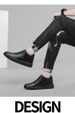 Round Head Thick-soled Men's Board Shoes, Shallow Mouth Cowhide Men's Inner Height-increasing Board Shoes Men's Shoes Medium Help Casual Men's Shoes_vogvips.com
