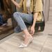 Foreign Trade Women's Pointed-toe Sandals With Thin Heels, Rhinestones, Pearls, Korean-style Bridal And Bridesmaid_vogvips.com