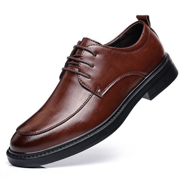 2025 New Leather For Summer Breathable Business Dress British Style Casual Soft Bottom Black Men's Shoes_vogvips.com