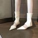 Hot Girl! Super Popular Breathable Cool 2025 New Style Pointed Toe Low Heel Short Thin Elastic Slim Boots For Summer_vogvips.com
