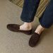 In Stock 3378 Soft Leather Frosted Loafers For Women, Winter 2025, New Spring And Autumn Vintage Round-toe British Style_vogvips.com