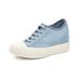 7cm Height-Increasing Women's German Training 2026 Summer New Versatile White Sneakers Thick-Soled Canvas Retro Casual_vogvips.com