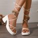 2025 Summer New Floral Strap Chunky Heel Sandals, Plus Size Height-Increasing Versatile Outdoor Women's Sandals_vogvips.com