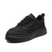 Men's All Black Board Autumn Restaurant Work, Wear-Resistant Sports And Leisure Shoes, Thick Soled Versatile Men's Shoes_vogvips.com