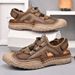 Men's Summer Casual Sandals, Non-Slip, Hollow-Out, Breathable, Soft Sole, Closed-Toe Beach Shoes, Mesh Shoes, Men's Brea_vogvips.com
