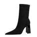 Women's Shoes Sexy Nightclub Slim Thick Heel Ultra High Heel Suede Pointed Winter Short Boots Women's Boots_vogvips.com