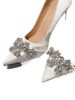 Autumn New Shallow Mouth Stiletto High End Rhinestone Satin Silver White French Wedding Bride Single Shoes_vogvips.com
