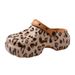 Leopard Print Soft Clogs Couples, Suitable For Indoor Outdoor Use, Stylish And Comfortable Women's Sandals_vogvips.com