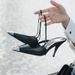 Park Choi Young Rose's Same High Heels, 2025 Spring New Metal Black Sandals_vogvips.com