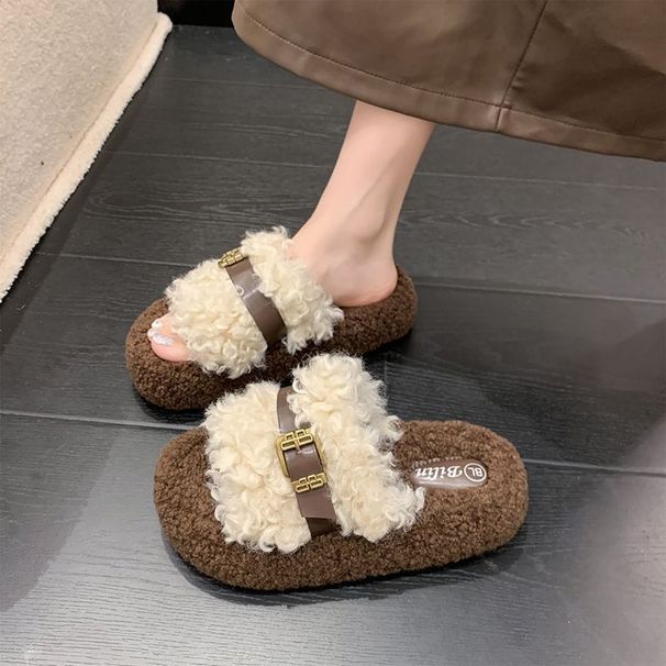 Internet Celebrity High-End Fuzzy For Women, Outdoor Wear, 2025 New Autumn And Winter Thick-Soled Height-Increasing Lamb_vogvips.com