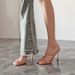 Nude Patent Leather One-strap Sandals - Women's New Summer Collection, Stiletto Heel, Square Toe, High Heels, Sexy Open-toe Slides_vogvips.com