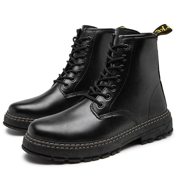 Cuir Martin High Top Trend Hommes Bottes NEW Army Bottes Yinglun Wind Noir Imperméable Et Antidérapant_vogvips.com