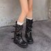 Cowhide Version~ Thick-Soled Cuff For Women 2025 New Niche Design Wrinkled Pile Long Boots_vogvips.com