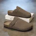 Autumn Winter Couple Shoes Comfortable Non Slip Men's And Women's Closed Toe Soft Plus Size Half Back Lazy Slippers_vogvips.com