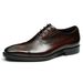 Business leather shoes Men's Oxford first layer comfortable casual cowhide leather lace-up carved three-point dress shoes_vogvips.com